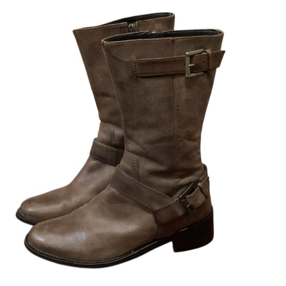 Cole Haan Brown Leather Harness Moto z boots 6.5